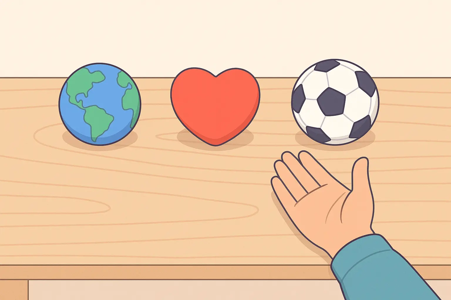 Illustration de plusieurs balles anti stress posées sur une table, prêtes à être choisies