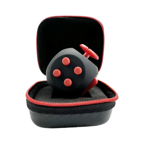 Dés Anti Stress Noir et Rouge avec Coque – Gadget Relaxation AntistressZone