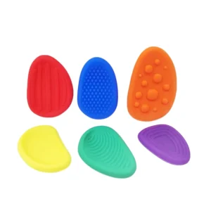 kit fidget sensoriel – 6 galets sensoriels texturés en silicone