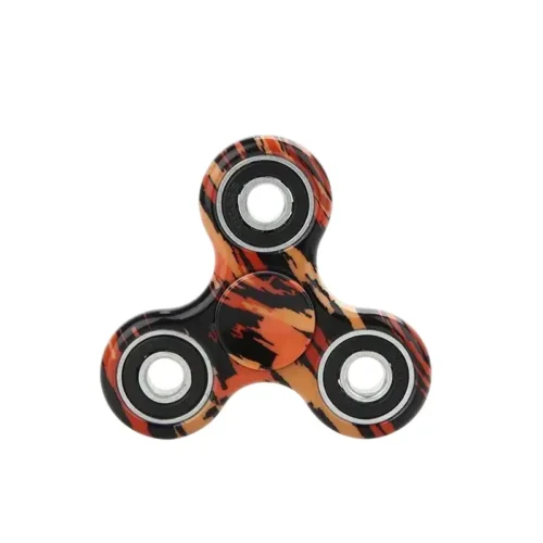 Hand Spinner Zen motif flamme anti stress – design rouge et noir