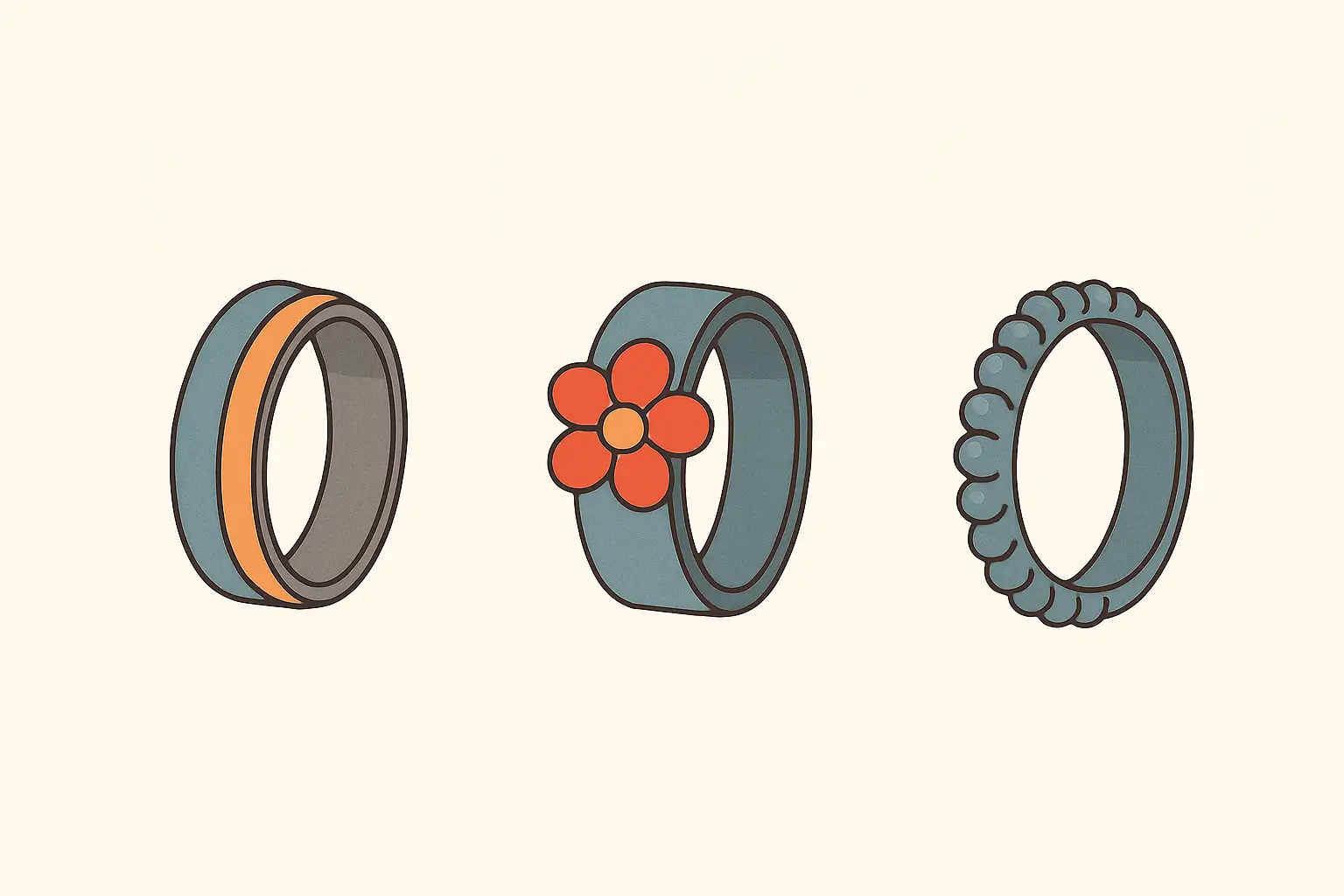 Trois modèles de bague relaxante pour femmes