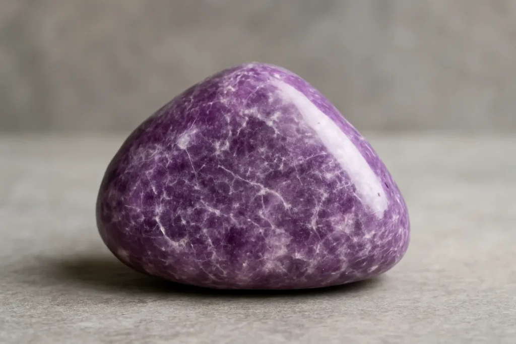 Lépidolite violette riche en lithium, pierre contre le stress intense