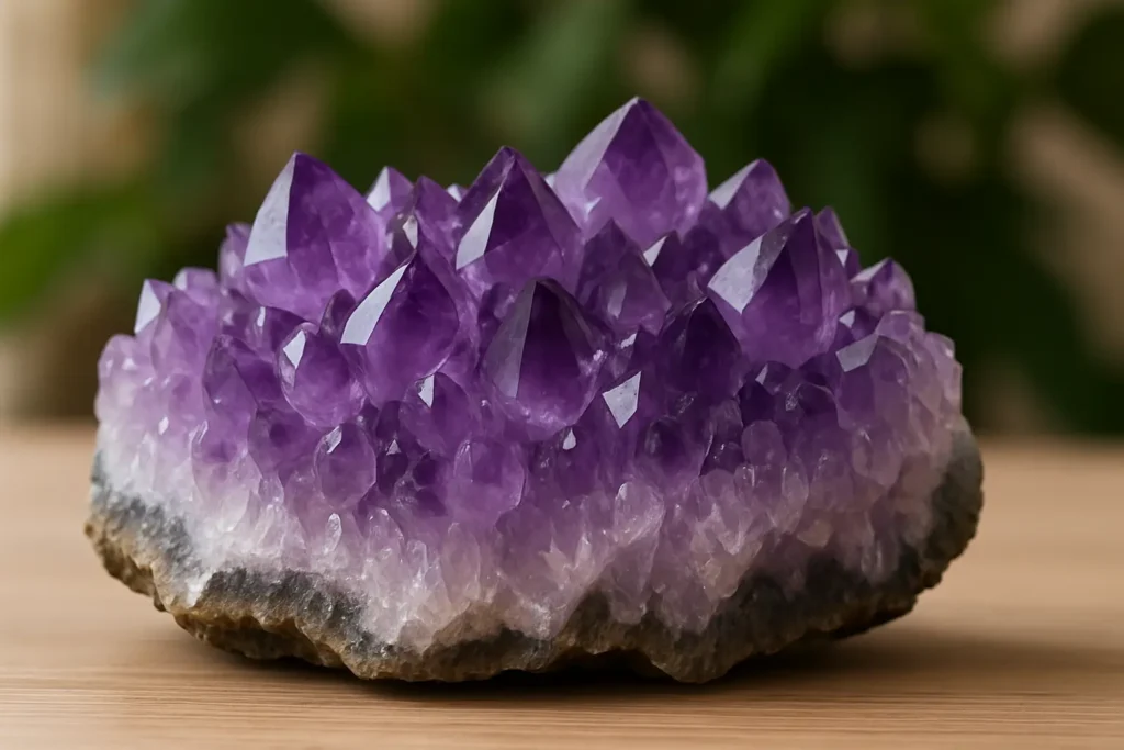 Améthyste naturelle en cristaux violets, pierre apaisante anti-stress