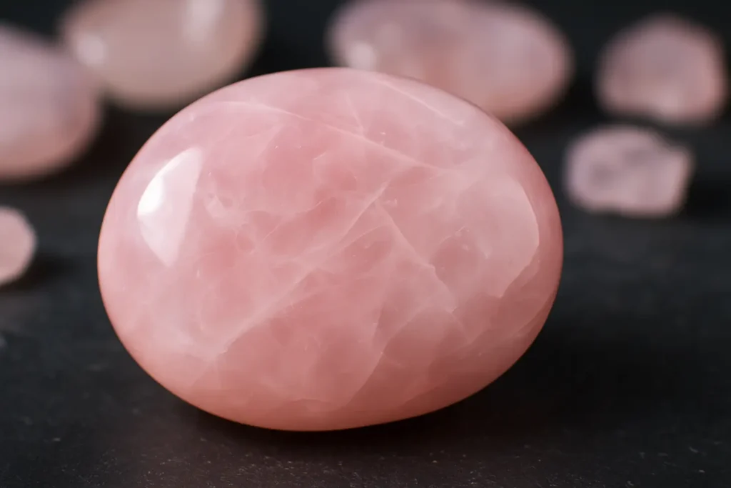 Quartz rose poli, pierre douce de réconfort émotionnel et anti-stress